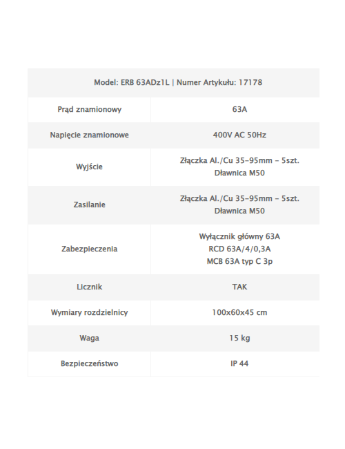 Rozdzielnica dźwigowa ERB...