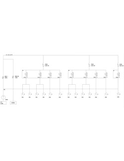 Rozdzielnica budowlana ERB 250AC2L - schemat