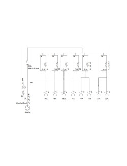 Rozdzielnica budowlana ERB63E - schemat